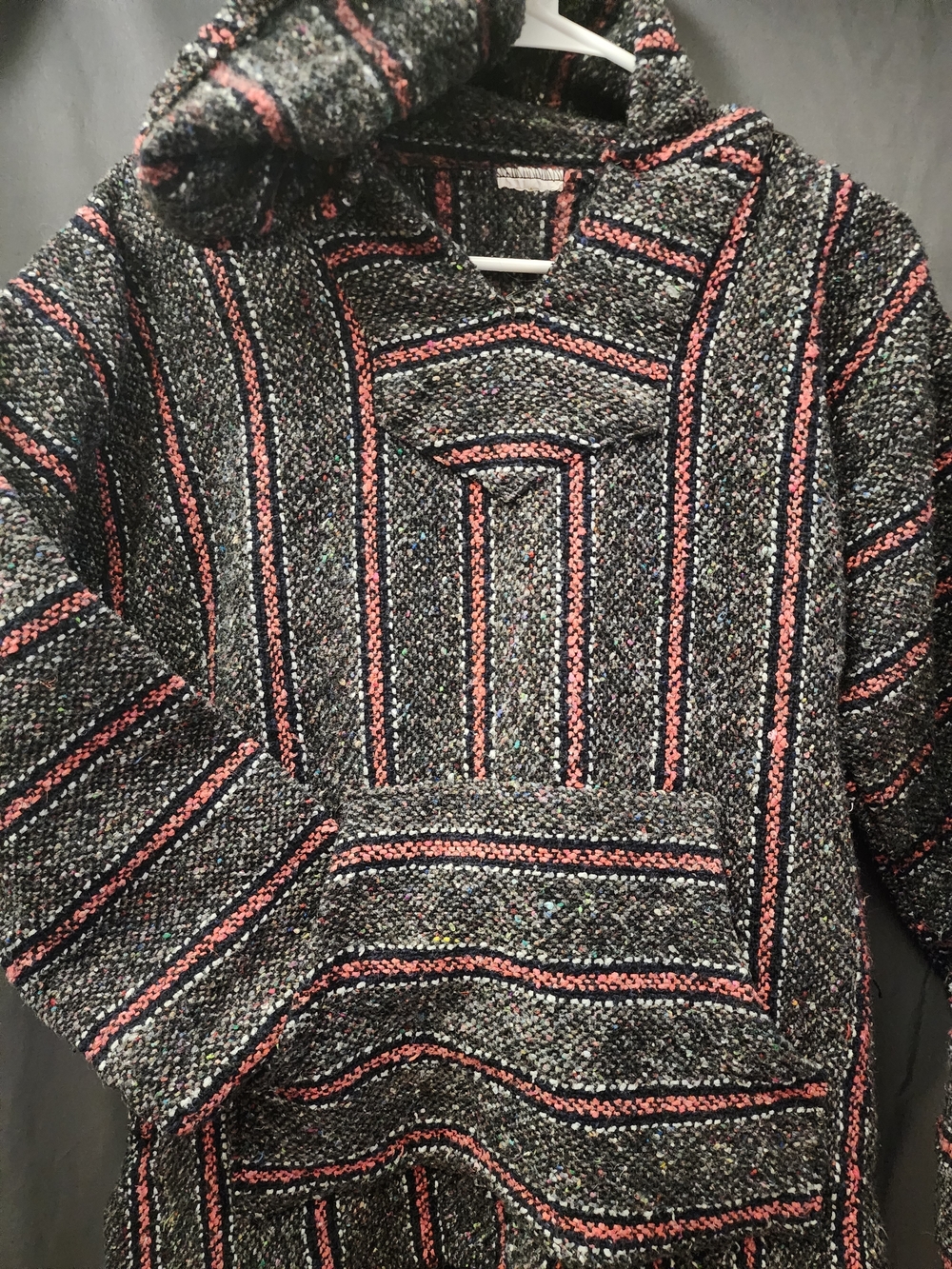 Striped Baja Hoodie with Pink Accent Womens Size Medium